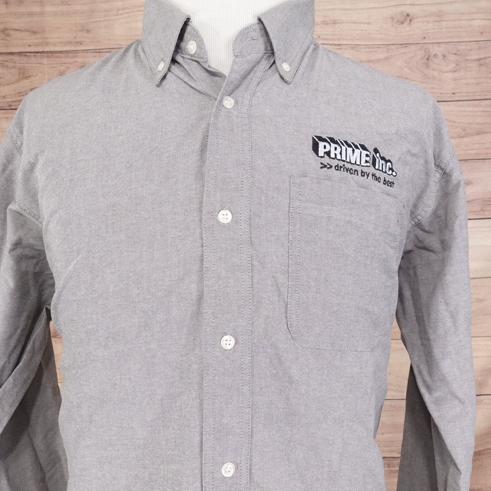 PRIME INC TRUCKING TRI-MOUNTAIN‎ GREY BUTTON DOWN SHIRT MENS SIZE XL